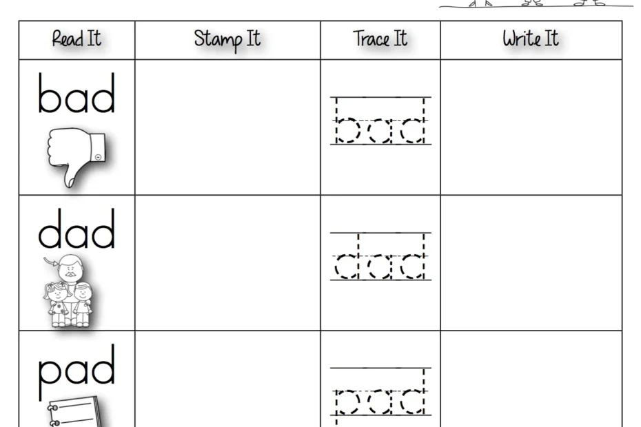 Phonics Prep Word Family Worksheets Kindergarten Kiosk