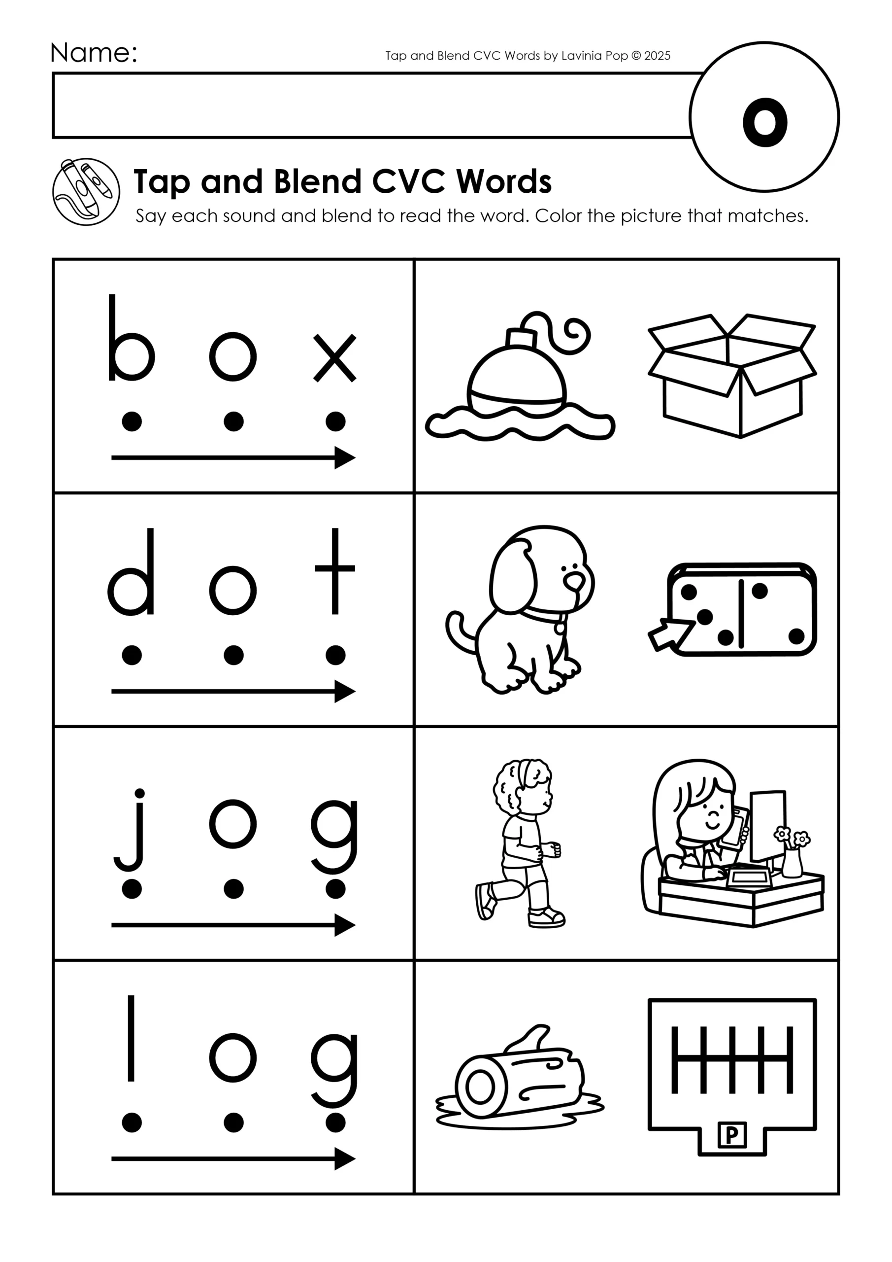 Phonics Tap And Blend CVC Words Word Family Worksheets Phonics Tap And Blend CVC Words Word Family Worksheets
