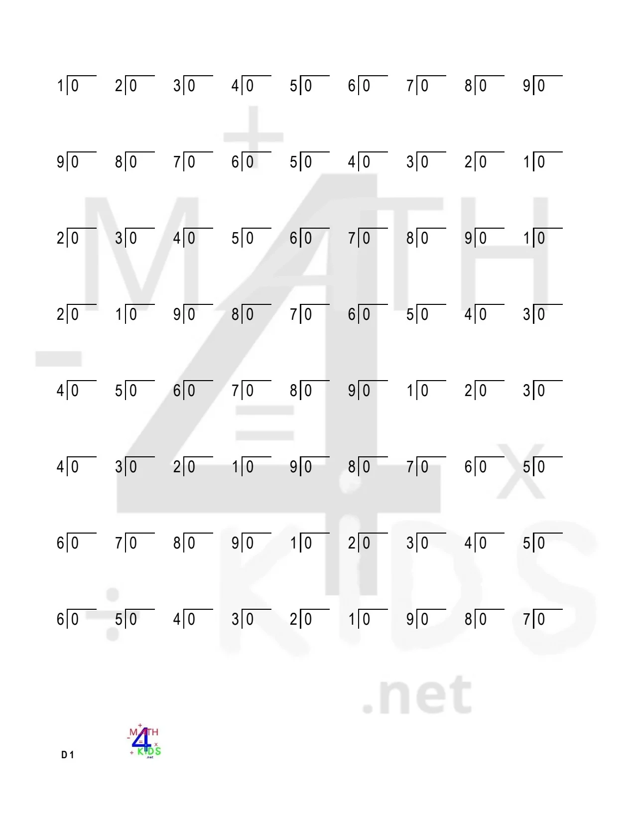 division practice worksheets printable