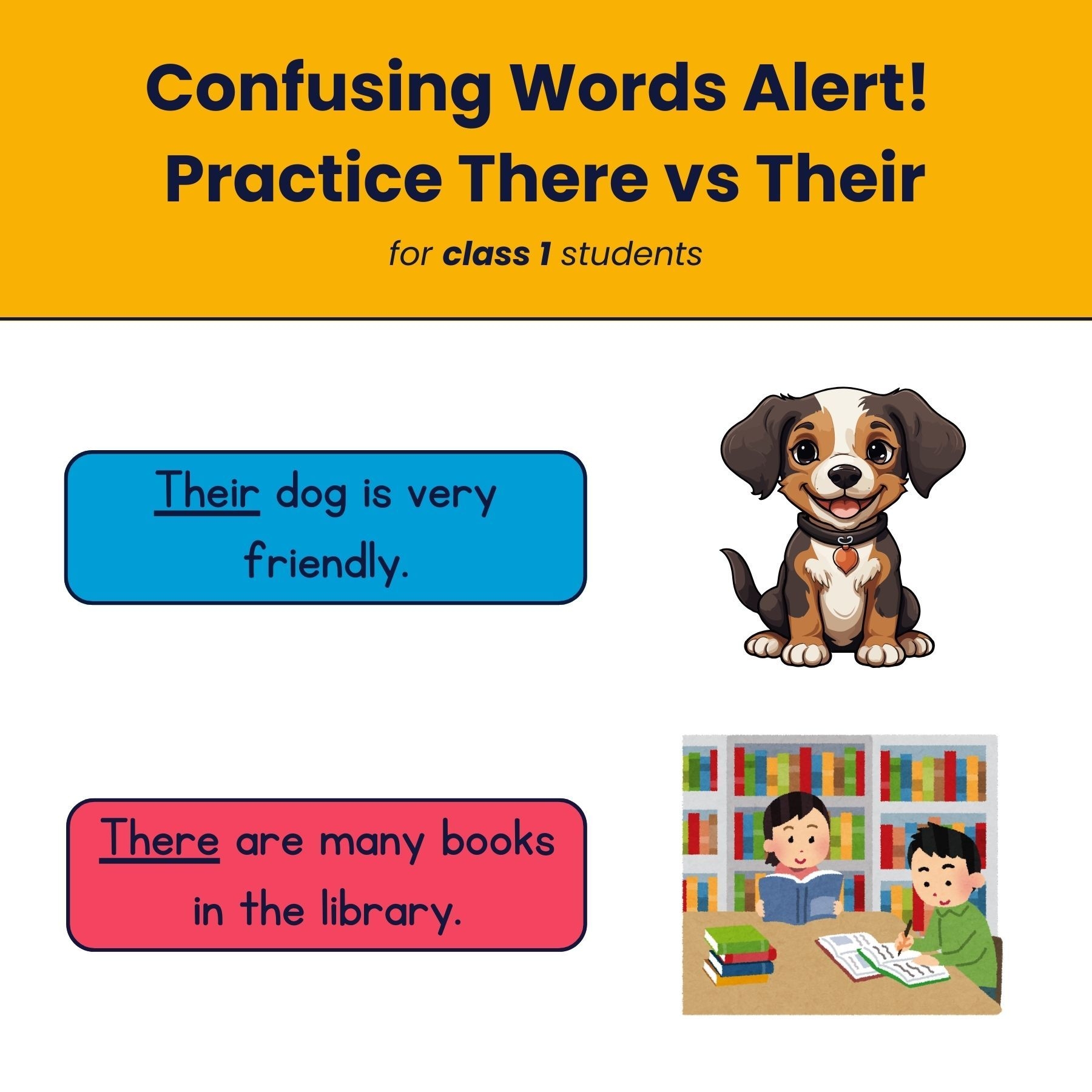 Their Vs There Class 1 Grammar Worksheet PlanetSpark